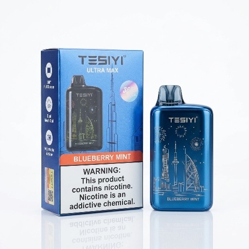 Tesiyi-40000-blueberry-mint پاد تسِییی TESIYI ULTRA MAX – Blueberry Mint – ۴۰٬۰۰۰ پاف - تصویر 1